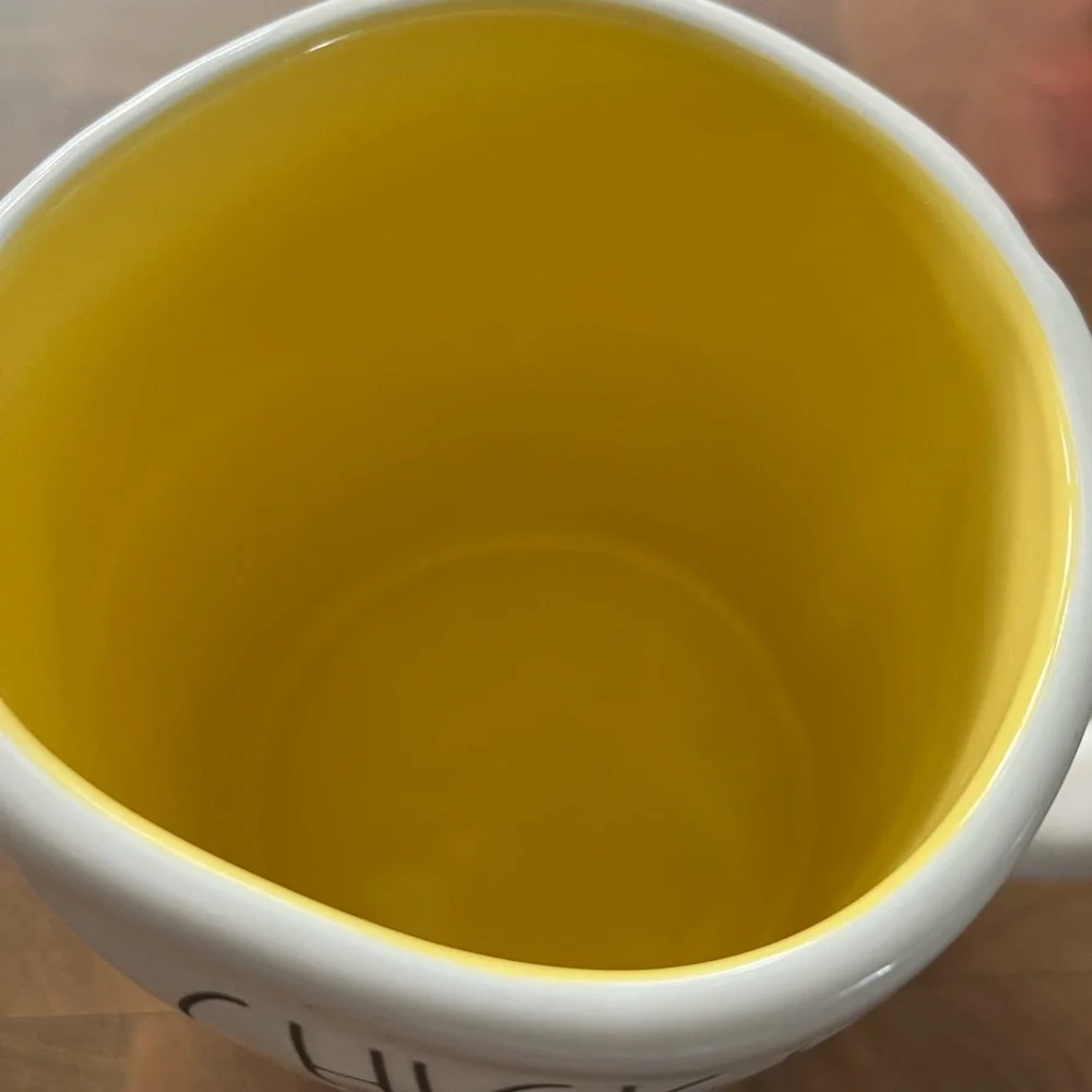 New Rae Dunn Chicks Dig Me Easter Coffee Mug Tea Cup Spring Yellow Inside
